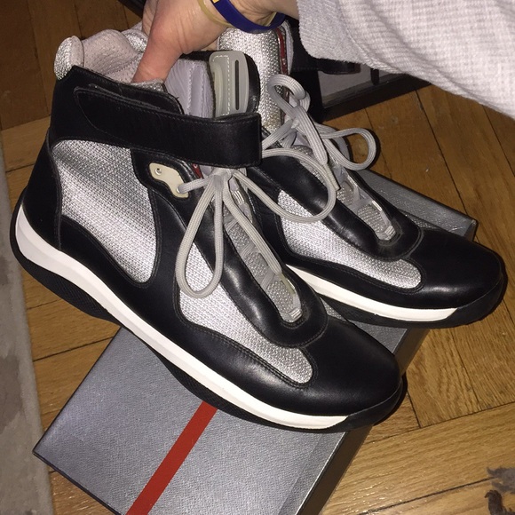 Mens prada American cup classic high tops sneakers - Picture 4 of 8